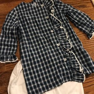 Mary & Grace long sleeve plaid top with bloomers.